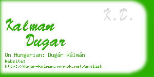 kalman dugar business card