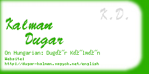 kalman dugar business card